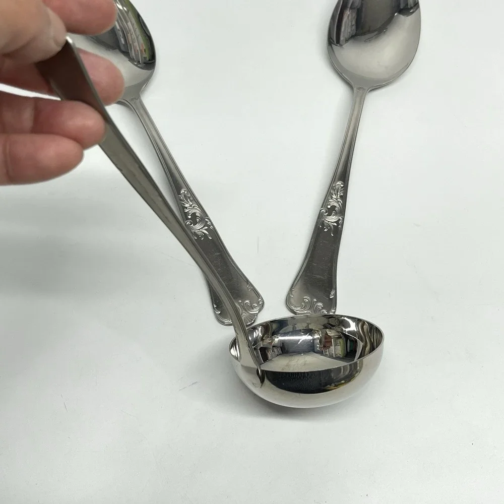 Hercules Inox Platinox Serving Set 18/8 Stainless Flatware Classique Pattern Vtg